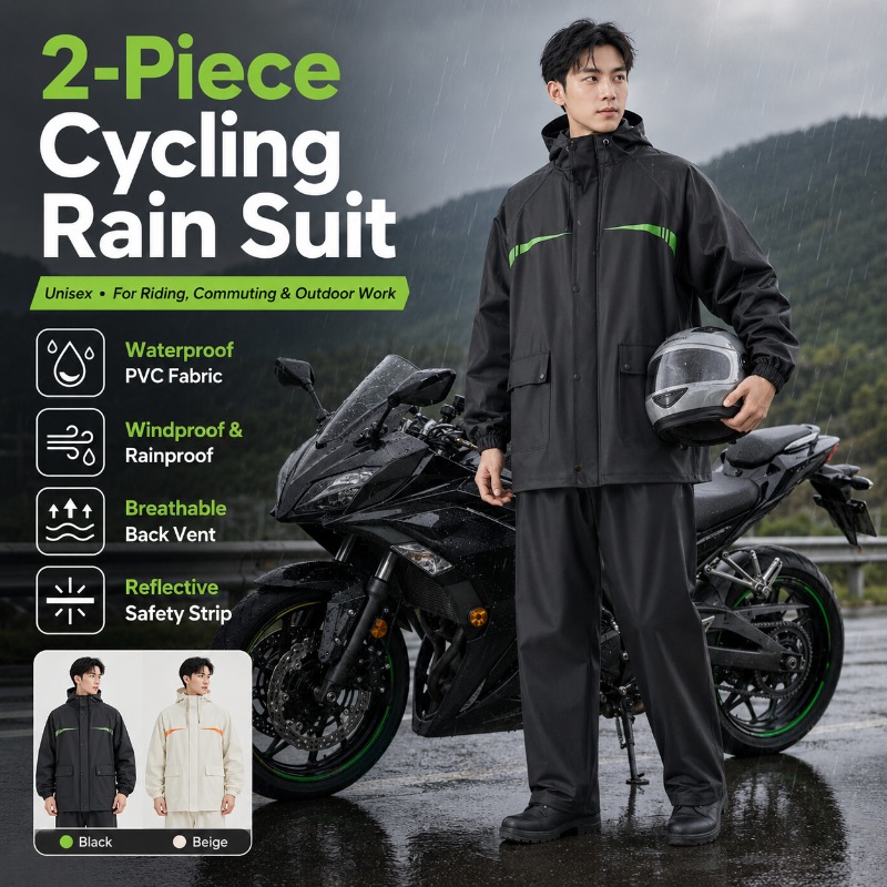 Cycling Commute Pants - Wodoodporny kombinezon rowerowy unisex, 2-częściowy –