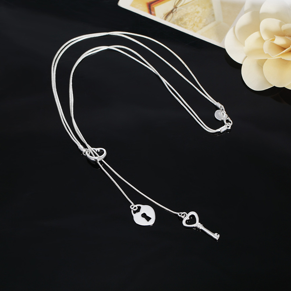 Piękny 925 srebrny romantyczne – Chain Lock Combination recenzja i cena